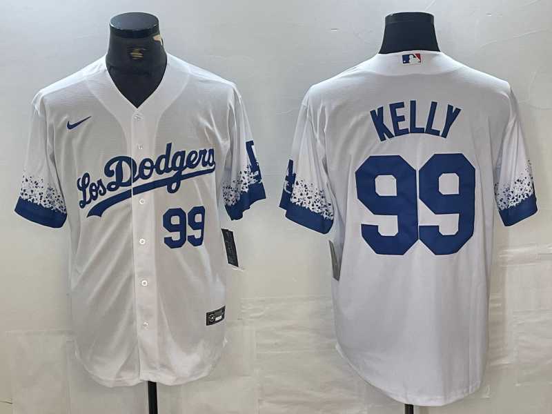 Men's Los Angeles Dodgers #99 Joe Kelly Number White 2021 City Connect Cool Base Stitched Jerseys,We sell and wholesale Men's Los Angeles Dodgers #99 Joe Kelly Number White 2021 City Connect Cool Base Stitched Jerseys on line form chian!